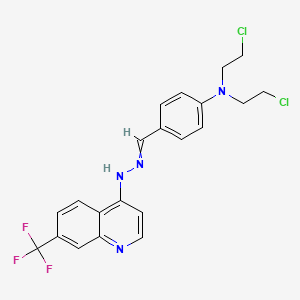 N-[[4-[bis(2-chloroethyl)amino]phenyl]methylideneamino]-7-(trifluoromethyl)quinolin-4-amine