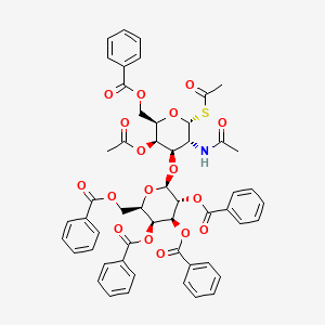 molecular formula C53H49NO17S B12834849 Acetyl 2-acetamido-4-O-acetyl-6-O-benzoyl-2-deoxy-3-O-(2,3,4,6-tetra-O-benzoyl-b-D-galactopyranosyl)-a-D-thiogalactopyranoside 