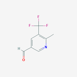 molecular formula C8H6F3NO B12834894 6-Methyl-5-(trifluoromethyl)nicotinaldehyde 