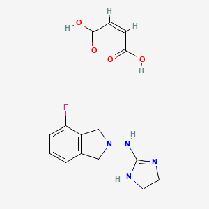 molecular formula C15H17FN4O4 B12834964 4-Fluoro-2-(2-imidazolin-2-ylamino)-isoindoline maleate 