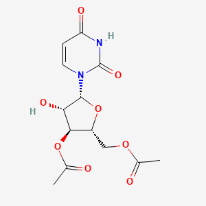 molecular formula C13H16N2O8 B12834981 [(2R,3S,4S,5R)-3-acetyloxy-5-(2,4-dioxopyrimidin-1-yl)-4-hydroxyoxolan-2-yl]methyl acetate 