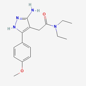 2-(3-Amino-5-(4-methoxyphenyl)-1H-pyrazol-4-yl)-N,N-diethylacetamide