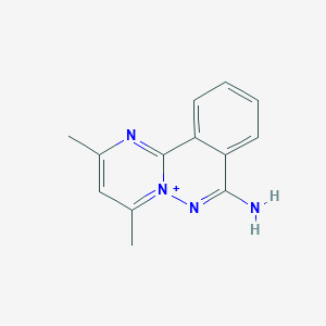 molecular formula C13H13N4+ B12835087 2,4-Dimethylpyrimido[2,1-a]phthalazin-5-ium-7-amine 