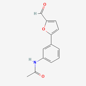 molecular formula C13H11NO3 B12835186 N-[3-(5-Formyl-2-furyl)phenyl]acetamide 