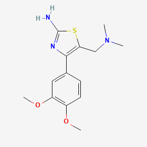 molecular formula C14H19N3O2S B12835229 4-(3,4-Dimethoxyphenyl)-5-((dimethylamino) methyl)-1,3-thiazol-2-amine 