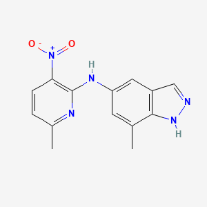 molecular formula C14H13N5O2 B12835278 7-Methyl-N-(6-methyl-3-nitropyridin-2-yl)-1H-indazol-5-amine 