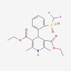 3,5-Pyridinedicarboxylic acid, 1,4-dihydro-4-(o-((difluoromethyl)sulfonyl)phenyl)-2,6-dimethyl-, diethyl ester