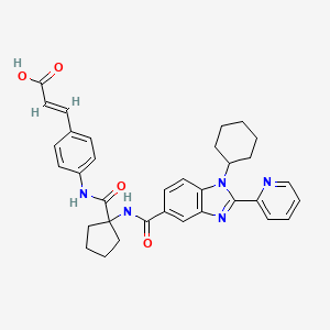 (E)-3-(4-(1-(1-Cyclohexyl-2-(pyridin-2-yl)-1H-benzo[d]imidazole-5-carboxamido)cyclopentanecarboxamido)phenyl)acrylic acid