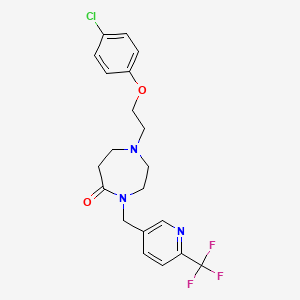 molecular formula C20H21ClF3N3O2 B12835394 1-[2-(4-Chlorophenoxy)ethyl]-4-([6-(trifluoromethyl)pyridin-3-YL]methyl)-1,4-diazepan-5-one 