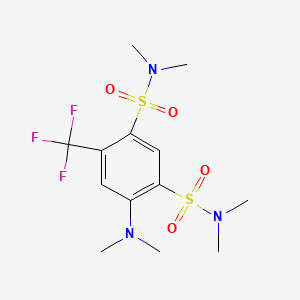 molecular formula C13H20F3N3O4S2 B12835423 1,3-Benzenedisulfonamide, 4-(dimethylamino)-N,N,N',N'-tetramethyl-6-(trifluoromethyl)- CAS No. 55670-16-1