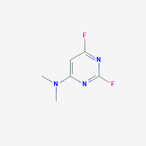 molecular formula C6H7F2N3 B12835476 Pyrimidine, 2,4-difluoro-6-dimethylamino- 