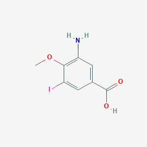 molecular formula C8H8INO3 B12835484 3-Amino-5-iodo-4-methoxybenzoic acid CAS No. 25801-33-6