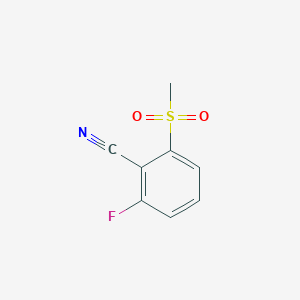 molecular formula C8H6FNO2S B12835528 2-Fluoro-6-(methylsulfonyl)benzonitrile 