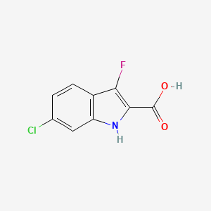 molecular formula C9H5ClFNO2 B12835534 6-Chloro-3-fluoro-1H-indole-2-carboxylic acid 