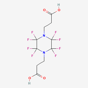 molecular formula C10H10F8N2O4 B12835589 3-[4-(2-Carboxyethyl)-2,2,3,3,5,5,6,6-octafluoropiperazin-1-yl]propanoic acid 