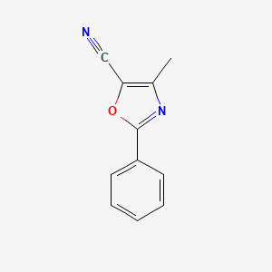 molecular formula C11H8N2O B12835593 4-Methyl-2-phenyloxazole-5-carbonitrile 