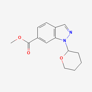 molecular formula C14H16N2O3 B12835677 Methyl 1-(tetrahydro-2H-pyran-2-YL)-1H-indazole-6-carboxylate 