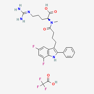 (2S)-5-(diaminomethylideneamino)-2-[4-(5,7-difluoro-2-phenyl-1H-indol-3-yl)butanoyl-methylamino]pentanoic acid;2,2,2-trifluoroacetic acid