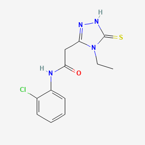 molecular formula C12H13ClN4OS B12835715 N-(2-Chloro-phenyl)-2-(4-ethyl-5-mercapto-4H-[1,2,4]triazol-3-yl)-acetamide 