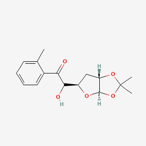 molecular formula C16H20O5 B12835775 2-[(3aR,5R,6aS)-2,2-dimethyl-3a,5,6,6a-tetrahydrofuro[2,3-d][1,3]dioxol-5-yl]-2-hydroxy-1-(2-methylphenyl)ethanone 