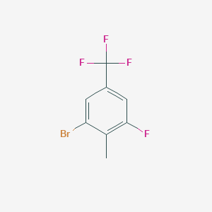 molecular formula C8H5BrF4 B12835782 1-Bromo-3-fluoro-2-methyl-5-(trifluoromethyl)benzene 