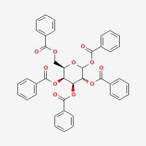 molecular formula C41H32O11 B12835790 (3R,4S,5S,6R)-6-((Benzoyloxy)methyl)tetrahydro-2H-pyran-2,3,4,5-tetrayl tetrabenzoate 