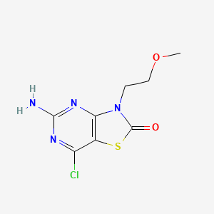 molecular formula C8H9ClN4O2S B12835843 5-amino-7-chloro-3-(2-methoxyethyl)thiazolo[4,5-d]pyrimidin-2(3H)-one 