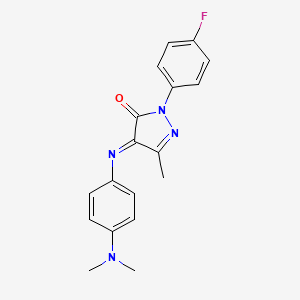 molecular formula C18H17FN4O B12835875 2-Pyrazolin-5-one, 4-[[p-(dimethylamino)phenyl]imino]-1-(p-fluorophenyl)-3-methyl- CAS No. 27808-01-1