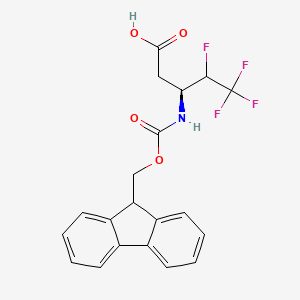 molecular formula C20H17F4NO4 B12835882 (3S)-3-((((9H-Fluoren-9-yl)methoxy)carbonyl)amino)-4,5,5,5-tetrafluoropentanoic acid 