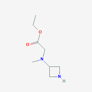 molecular formula C8H16N2O2 B12835898 Ethyl 2-[azetidin-3-yl(methyl)amino]acetate 