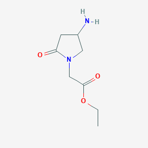 molecular formula C8H14N2O3 B12835968 Ethyl 2-(4-amino-2-oxopyrrolidin-1-yl)acetate 