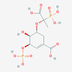 molecular formula C10H16O13P2 B12835981 [3R-[3A,4A,5B(S*)]]-5-(1-Carboxy-1-phosphonoethoxy)-4-hydroxy-3-(phosphonooxy)-1-cyclohexene-1-carboxylic acid 