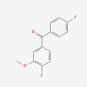 molecular formula C14H10F2O2 B12835999 4,4'-Difluoro-3-methoxybenzophenone CAS No. 94108-96-0