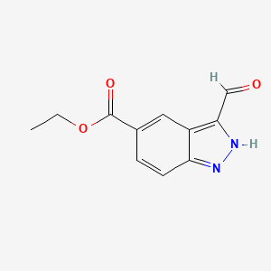 molecular formula C11H10N2O3 B12836061 Ethyl 3-formyl-1H-indazole-5-carboxylate 