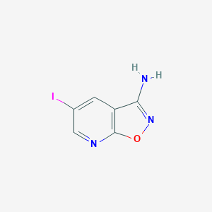 molecular formula C6H4IN3O B12836076 5-Iodoisoxazolo[5,4-b]pyridin-3-amine 