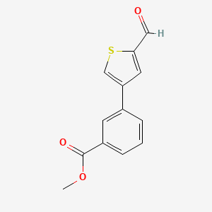 molecular formula C13H10O3S B12836084 Methyl 3-(5-formyl-3-thienyl)benzoate 