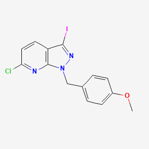 molecular formula C14H11ClIN3O B12836089 6-Chloro-3-iodo-1-(4-methoxybenzyl)-1H-pyrazolo[3,4-b]pyridine CAS No. 1245647-58-8