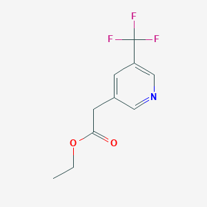 molecular formula C10H10F3NO2 B12836127 3-Pyridineacetic acid, 5-(trifluoromethyl)-, ethyl ester 