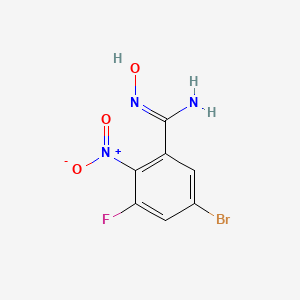 molecular formula C7H5BrFN3O3 B12836149 5-Bromo-3-fluoro-N-hydroxy-2-nitrobenzimidamide 