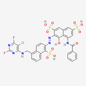 5-(Benzoylamino)-3-[[5-[[(5-chloro-2,6-difluoro-4-pyrimidinyl)amino]methyl]-1-sulpho-2-naphthyl]azo]-4-hydroxynaphthalene-2,7-disulphonic acid