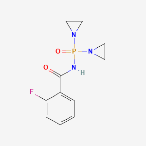 molecular formula C11H13FN3O2P B12836166 N-(Bis(1-aziridinyl)phosphinyl)-o-fluorobenzamide CAS No. 726-89-6