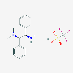 molecular formula C17H21F3N2O3S B12836170 (1R,2R)-N1,N1-Dimethyl-1,2-diphenylethane-1,2-diamine trifluoromethanesulfonate 