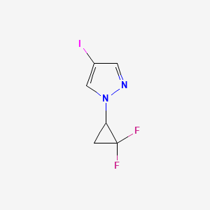 molecular formula C6H5F2IN2 B12836220 1-(2,2-Difluorocyclopropyl)-4-iodo-1H-pyrazole 