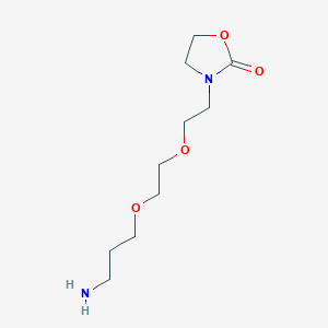 molecular formula C10H20N2O4 B12836261 3-(2-(2-(3-Aminopropoxy)ethoxy)ethyl)oxazolidin-2-one 