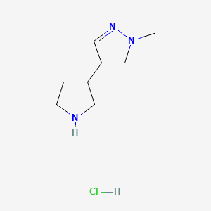 molecular formula C8H14ClN3 B12836277 1-Methyl-4-(pyrrolidin-3-yl)-1H-pyrazole hydrochloride 