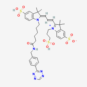 2-(3-(1-(6-((4-(1,2,4,5-Tetrazin-3-yl)benzyl)amino)-6-oxohexyl)-3,3-dimethyl-5-sulfoindolin-2-ylidene)prop-1-en-1-yl)-3,3-dimethyl-1-(3-sulfopropyl)-3H-indol-1-ium-5-sulfonate