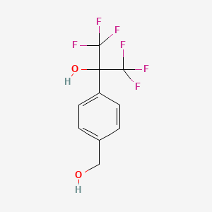 molecular formula C10H8F6O2 B12836309 1,1,1,3,3,3-Hexafluoro-2-[4-(hydroxymethyl)phenyl]propan-2-ol 