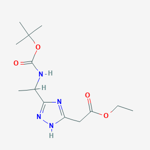 Ethyl 2-(5-(1-((tert-butoxycarbonyl)amino)ethyl)-4H-1,2,4-triazol-3-yl)acetate