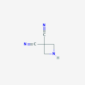 molecular formula C5H5N3 B12836431 Azetidine-3,3-dicarbonitrile 