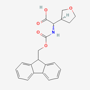 molecular formula C21H21NO5 B12836496 (S)-2-((((9H-Fluoren-9-yl)methoxy)carbonyl)amino)-2-((S)-tetrahydrofuran-3-yl)acetic acid 